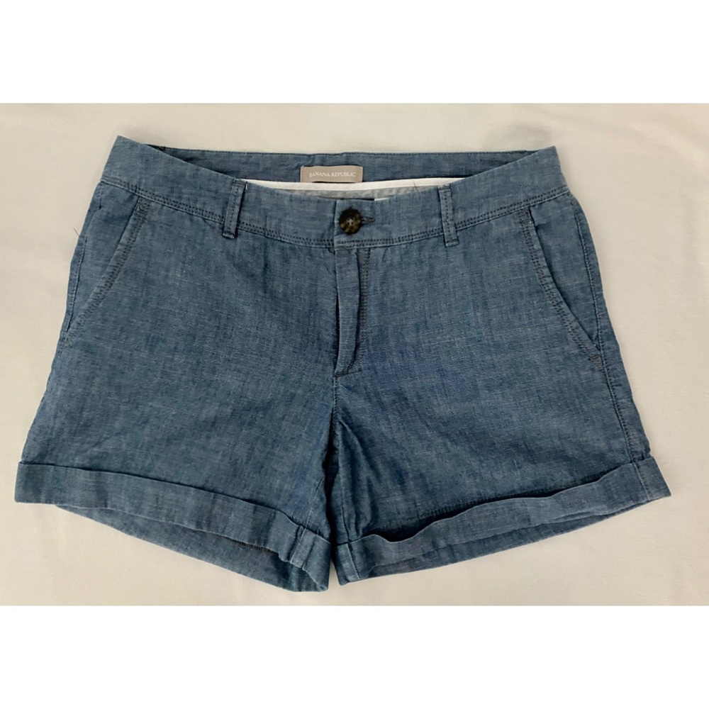 Banana Republic Chambray shorts Sz 6 Preppy Classic Nautical